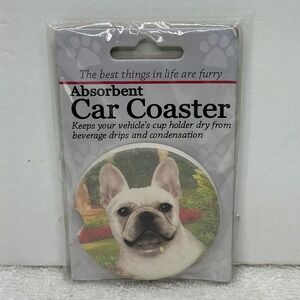 E&S Imports French Bulldog Absorbent Car Coaster Dog Lover Auto Accessory 231-64